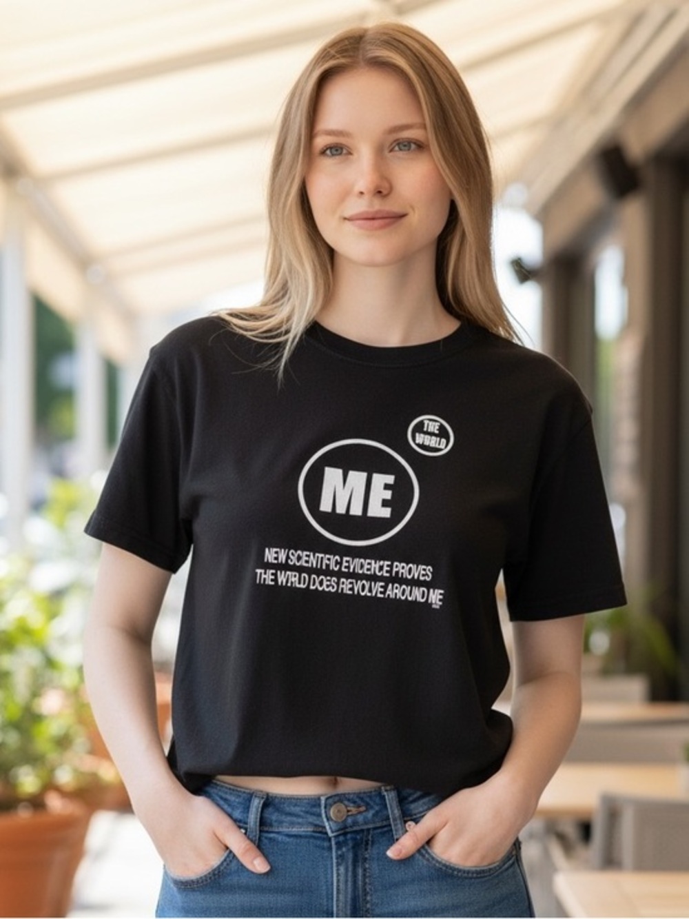 🖤 Funny “The World Revolves Around Me” Graphic Tee Black Novelty Shirt Youth L